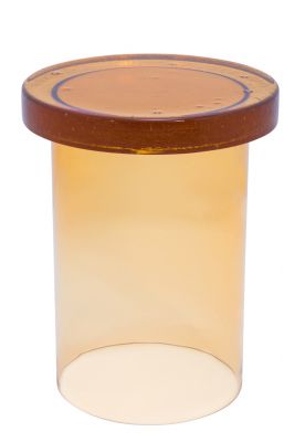 Alwa Three Beistelltisch von Pulpo, Bernstein-farben, runder Tisch, modernes Design für Wohnzimmer und Schlafzimmer.